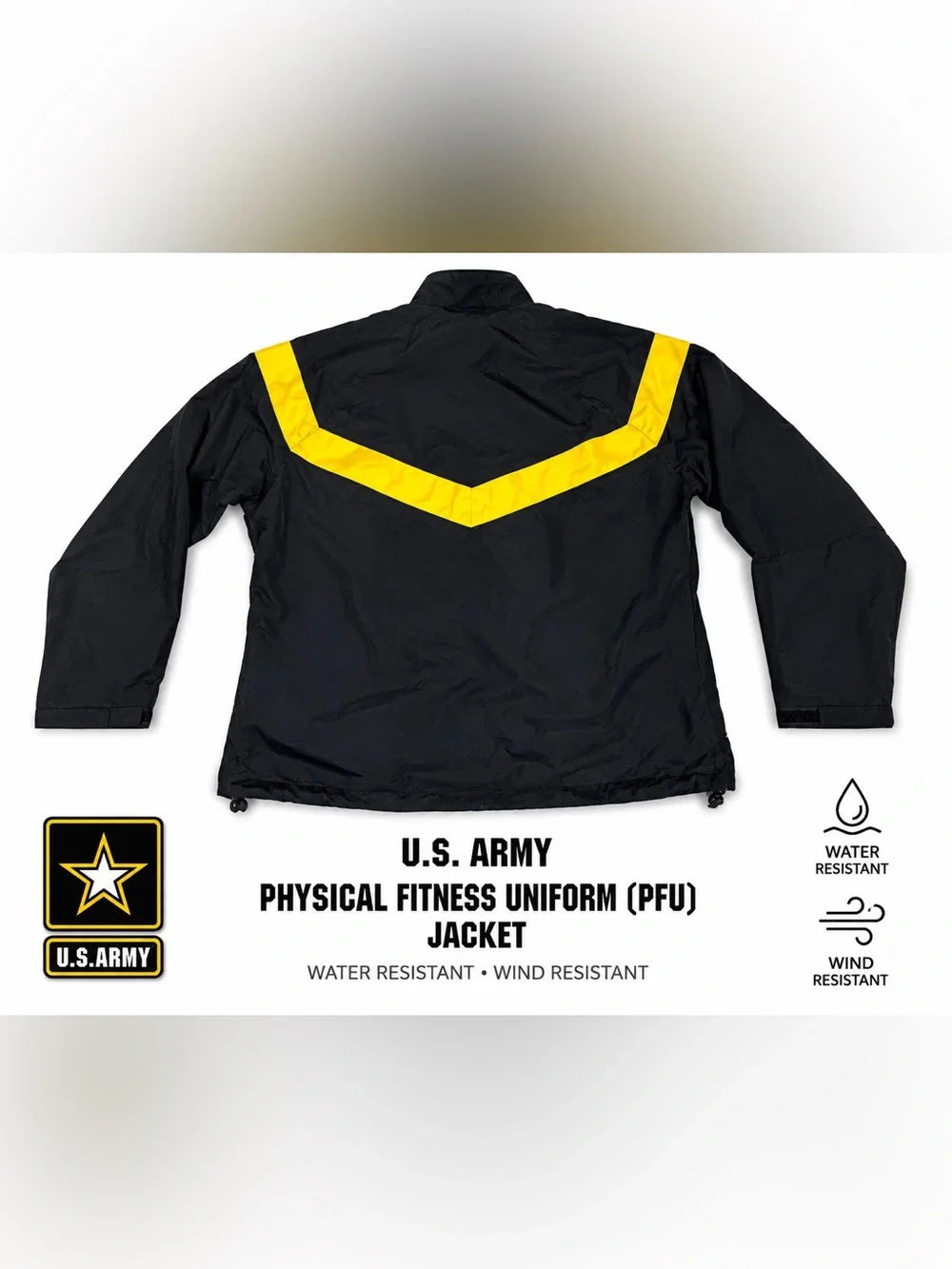 New US Army APFU Physical Fitness Uniform Jacket Black Yellow Female Med Regular